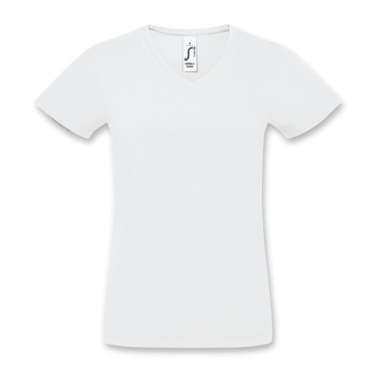 White SOLS Imperial Womens V Neck T-Shirts